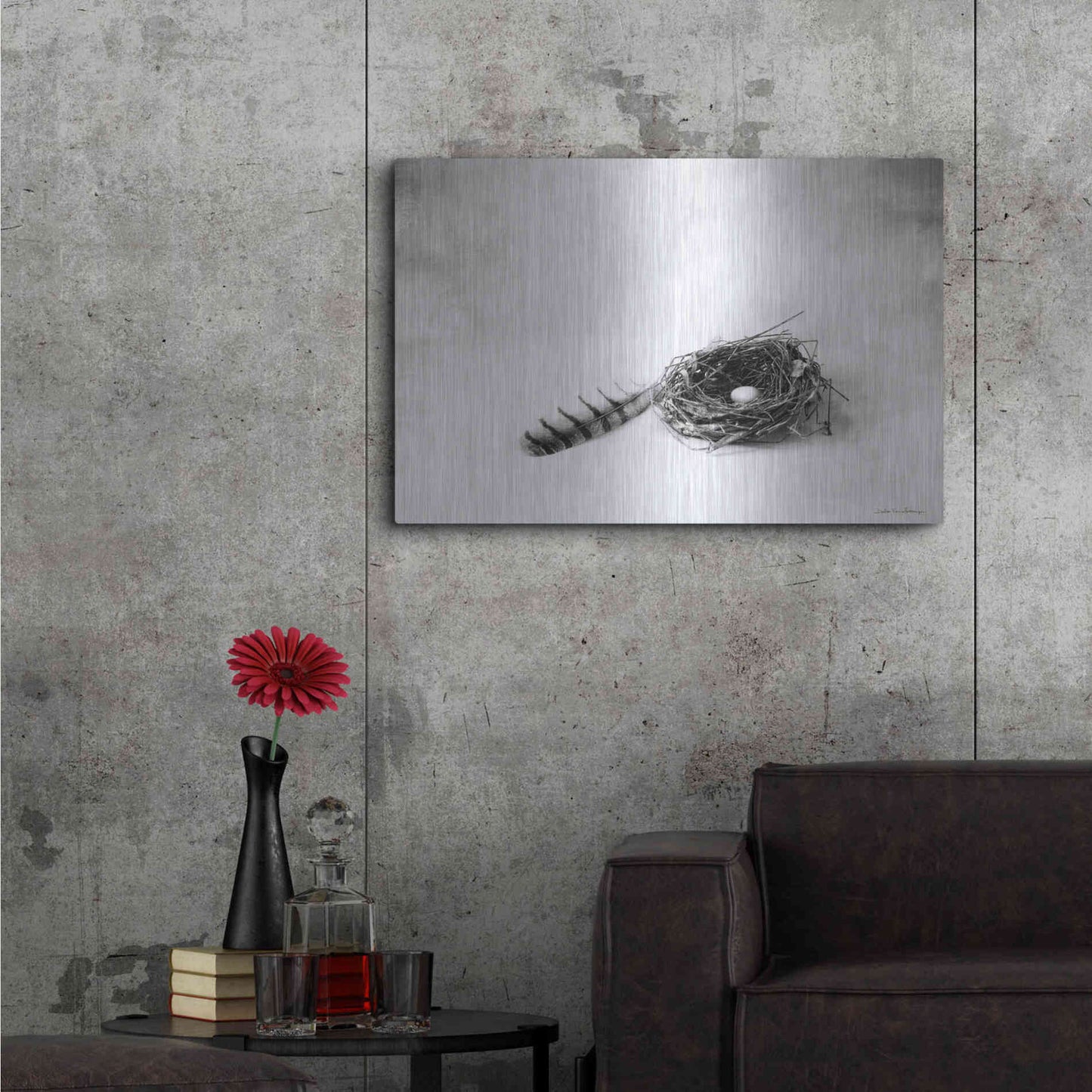 Luxe Metal Art 'Nestled IV' by Debra Van Swearingen, Metal Wall Art,36x24