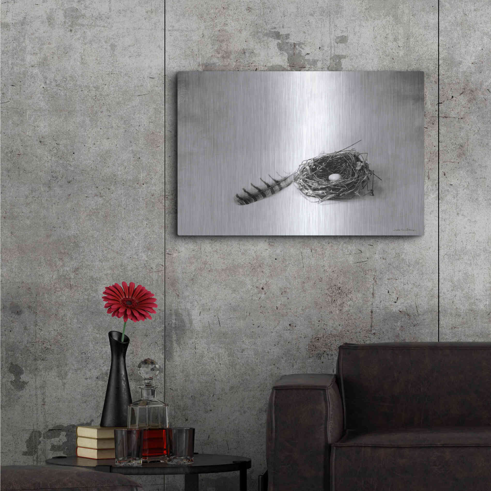 Luxe Metal Art 'Nestled IV' by Debra Van Swearingen, Metal Wall Art,36x24