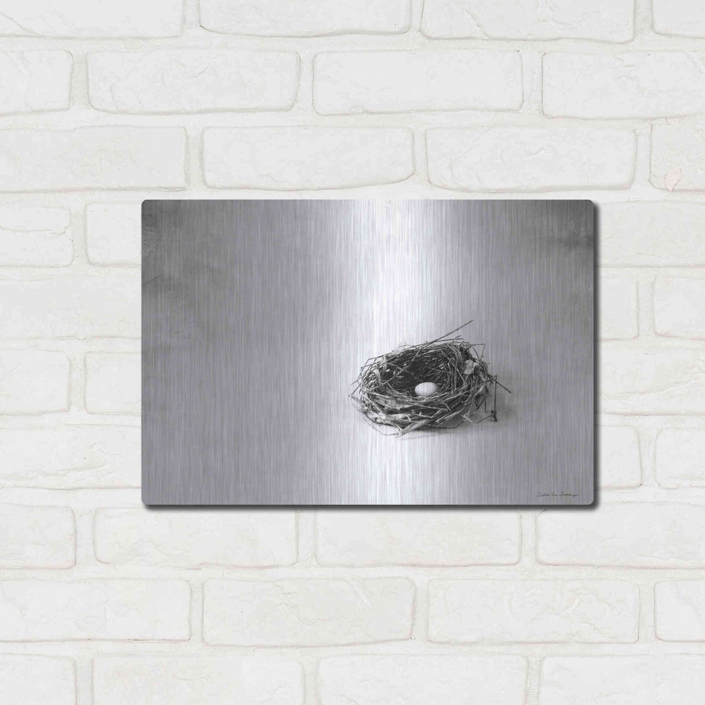 Luxe Metal Art 'Nestled V' by Debra Van Swearingen, Metal Wall Art,16x12