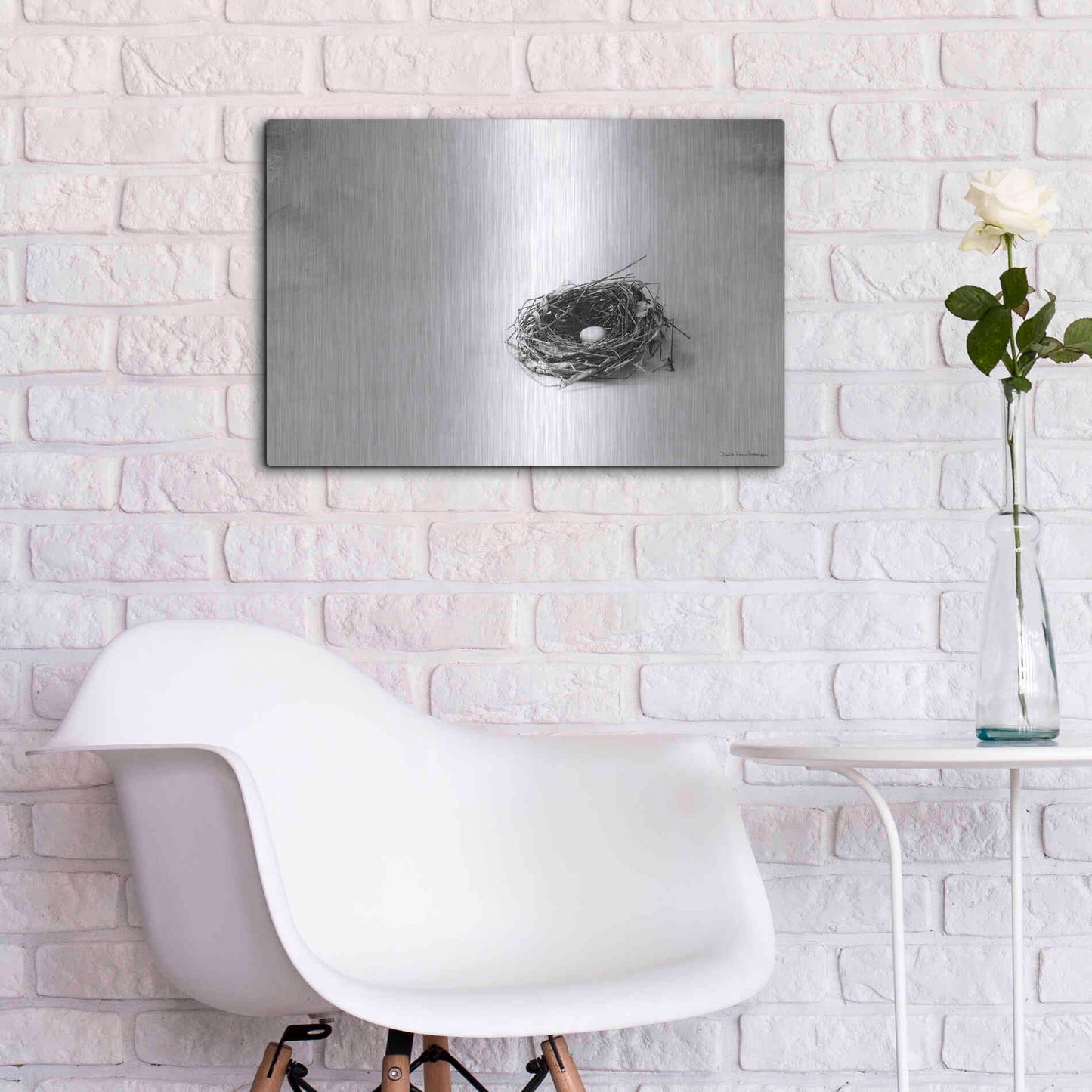 Luxe Metal Art 'Nestled V' by Debra Van Swearingen, Metal Wall Art,24x16