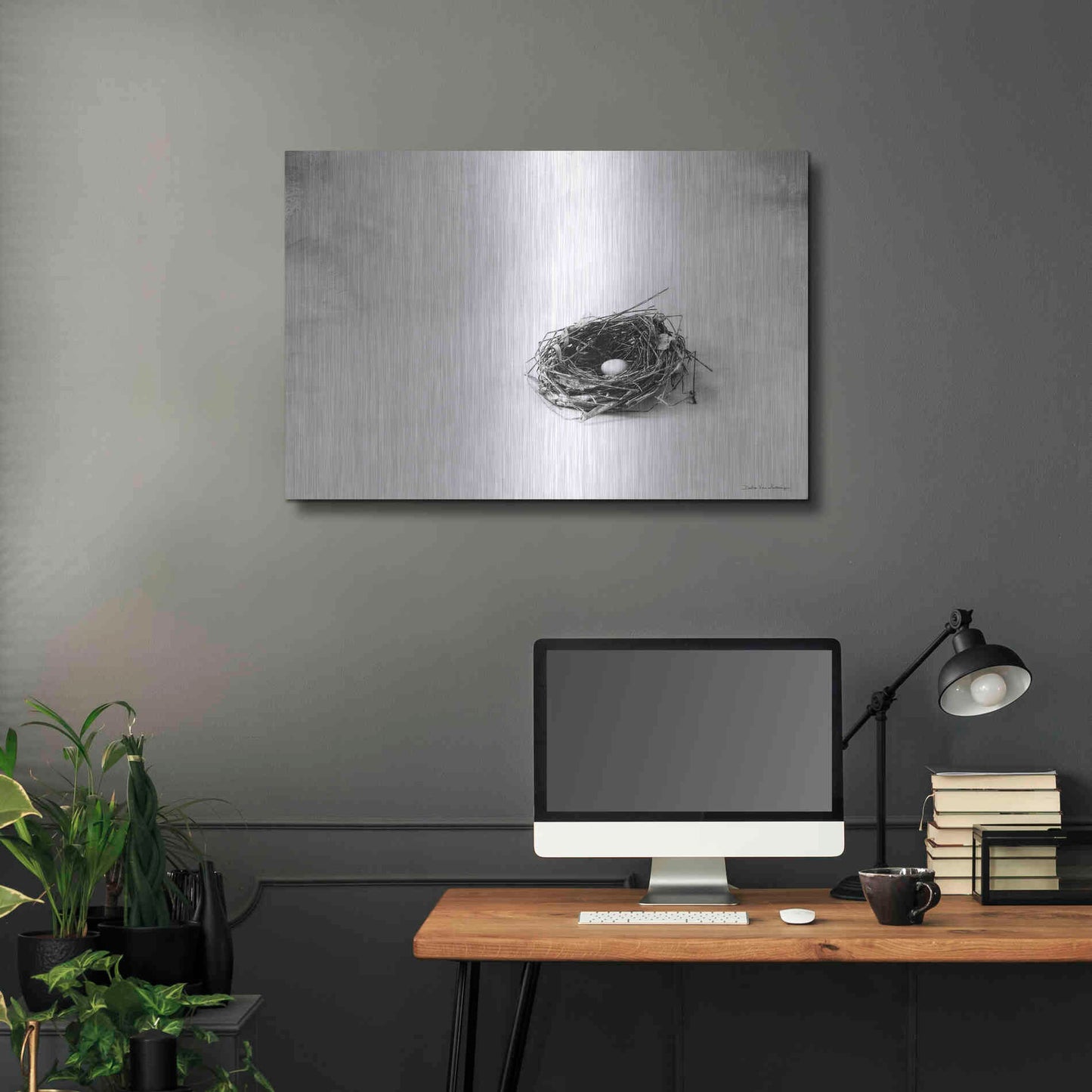 Luxe Metal Art 'Nestled V' by Debra Van Swearingen, Metal Wall Art,36x24