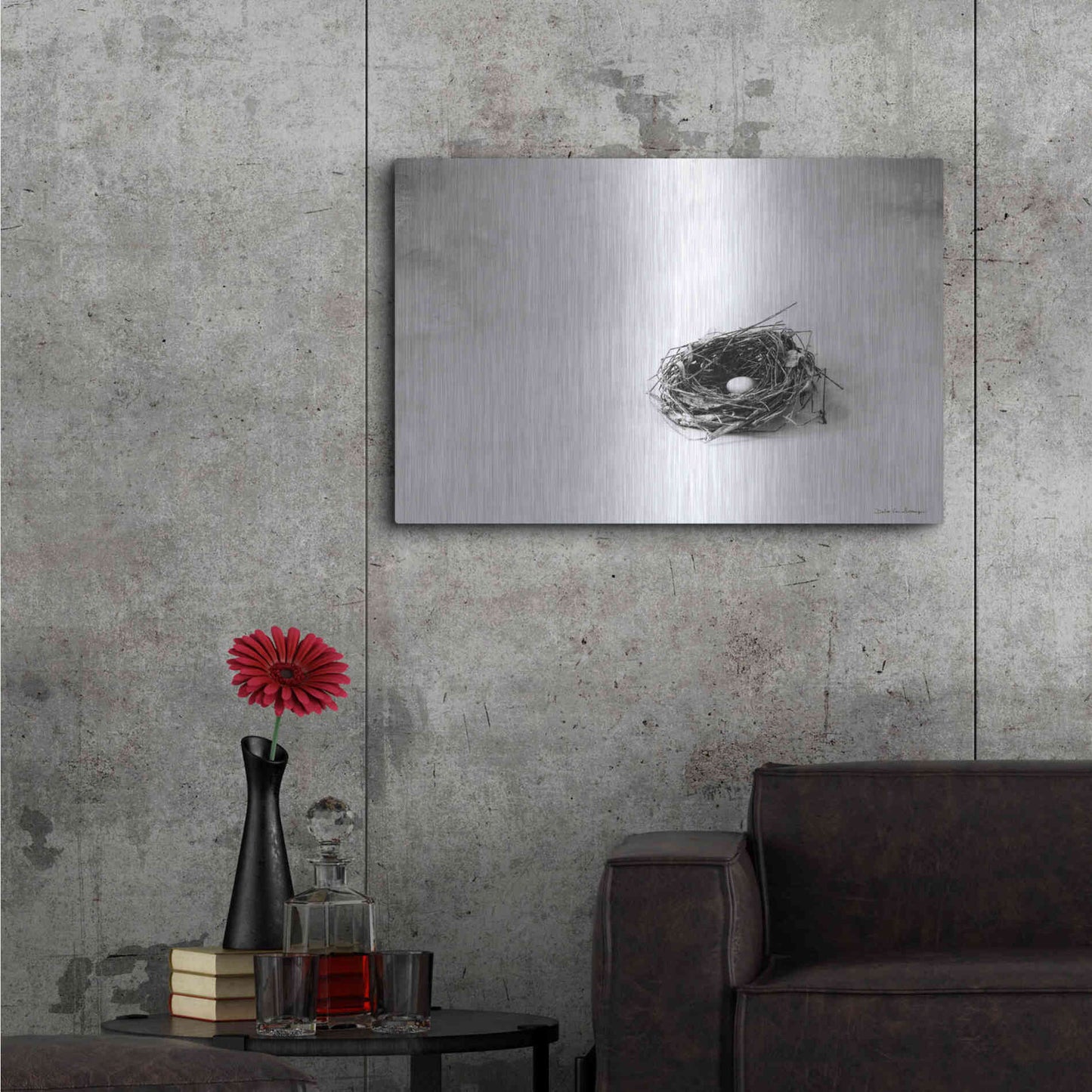 Luxe Metal Art 'Nestled V' by Debra Van Swearingen, Metal Wall Art,36x24