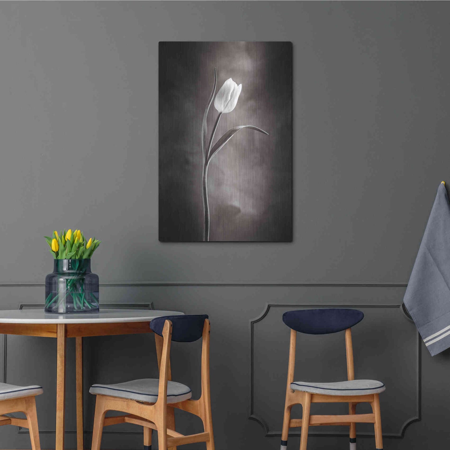 Luxe Metal Art 'Two Tone Tulips I' by Debra Van Swearingen, Metal Wall Art,24x36