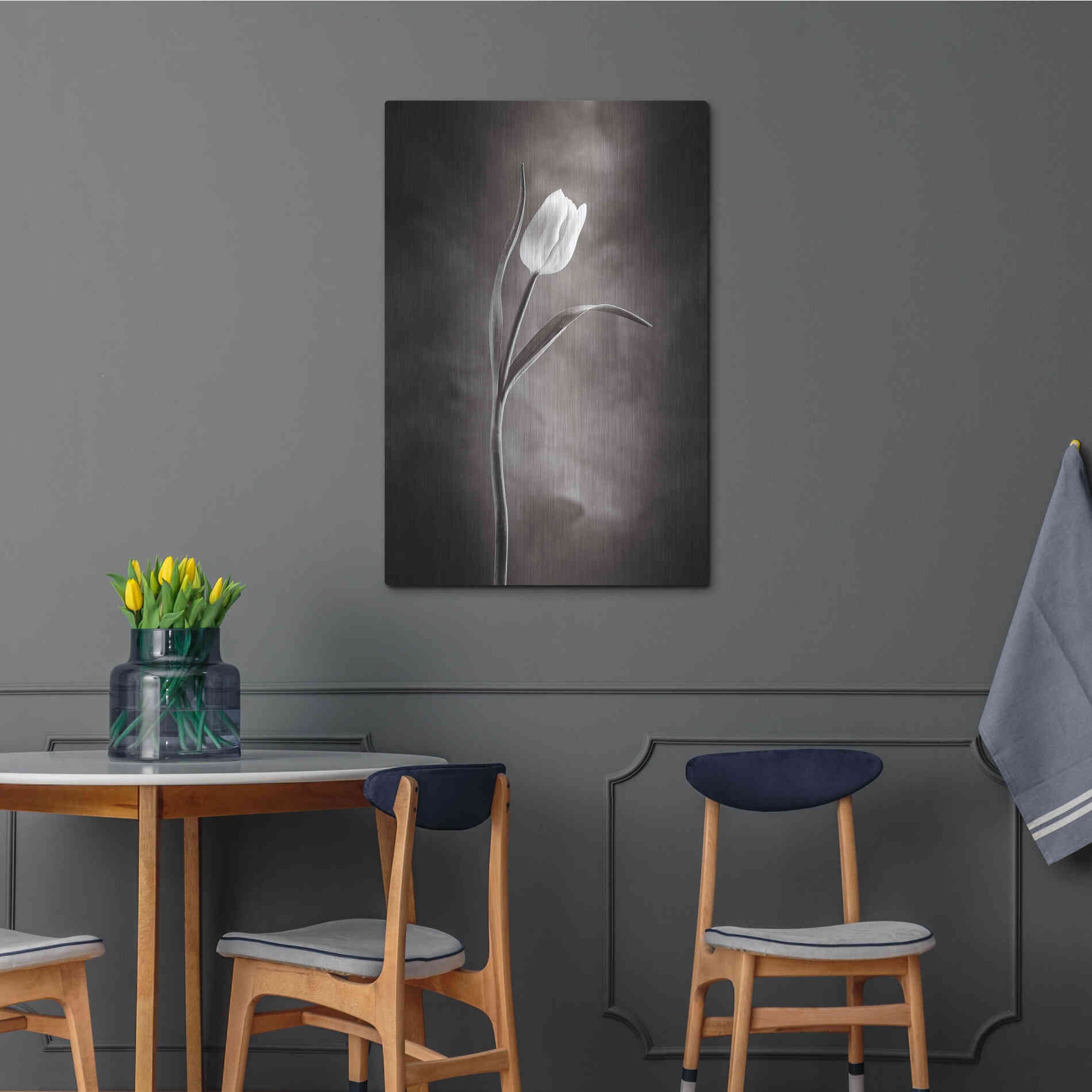 Luxe Metal Art 'Two Tone Tulips I' by Debra Van Swearingen, Metal Wall Art,24x36