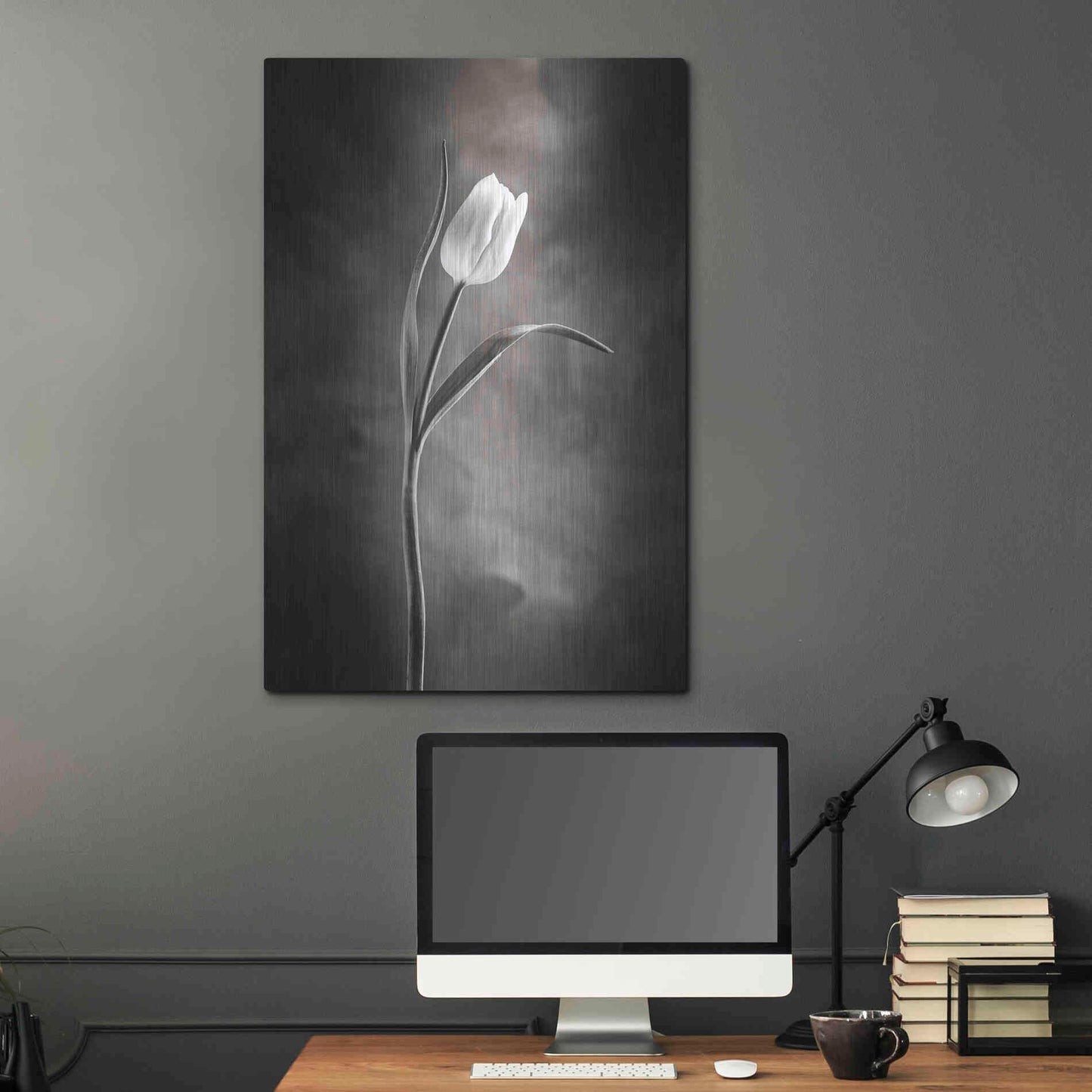Luxe Metal Art 'Two Tone Tulips I' by Debra Van Swearingen, Metal Wall Art,24x36