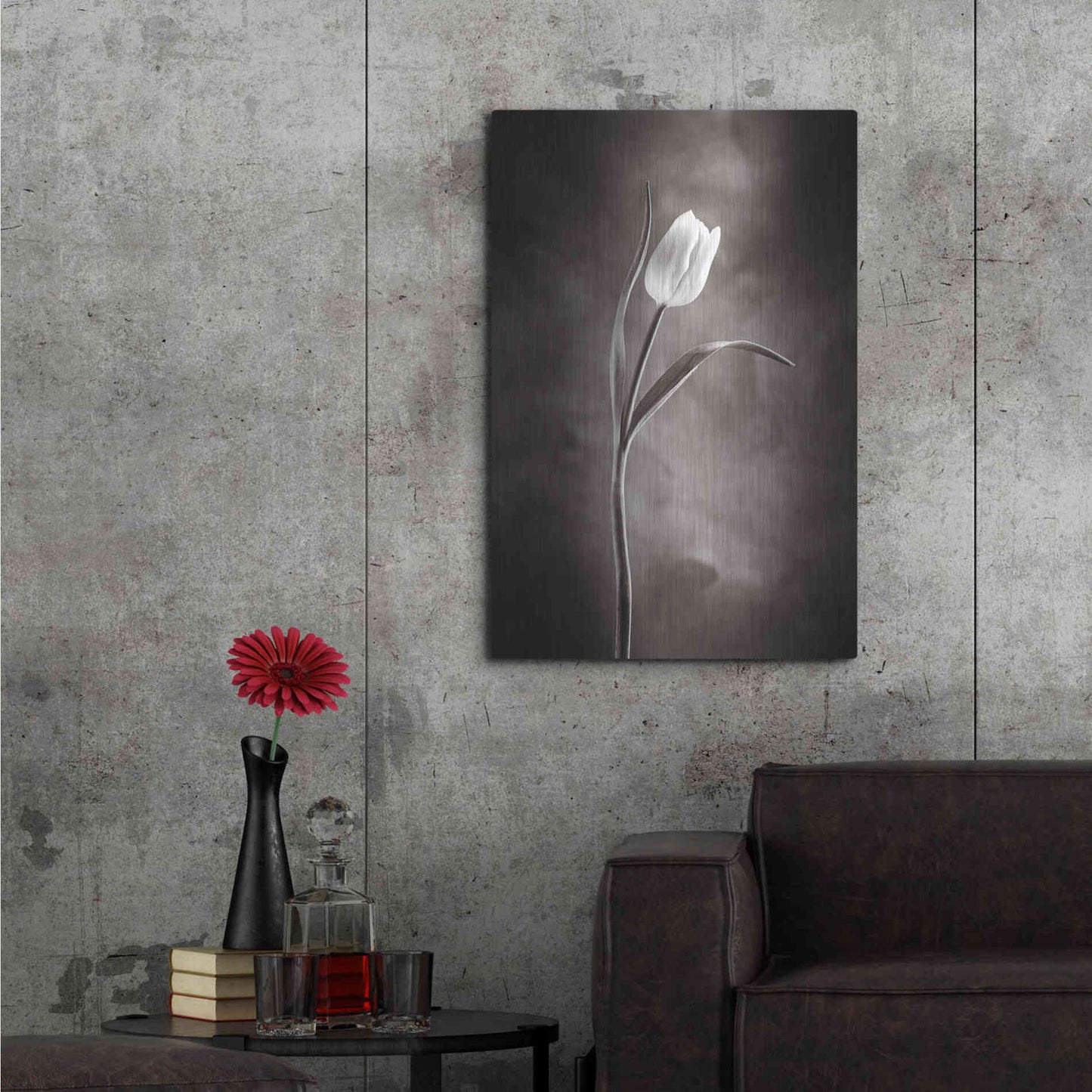 Luxe Metal Art 'Two Tone Tulips I' by Debra Van Swearingen, Metal Wall Art,24x36