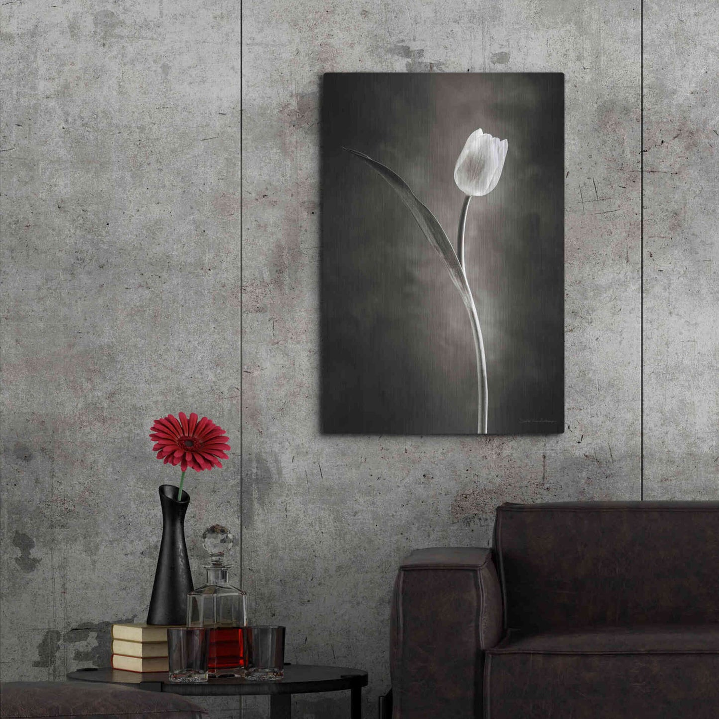 Luxe Metal Art 'Two Tone Tulips II' by Debra Van Swearingen, Metal Wall Art,24x36