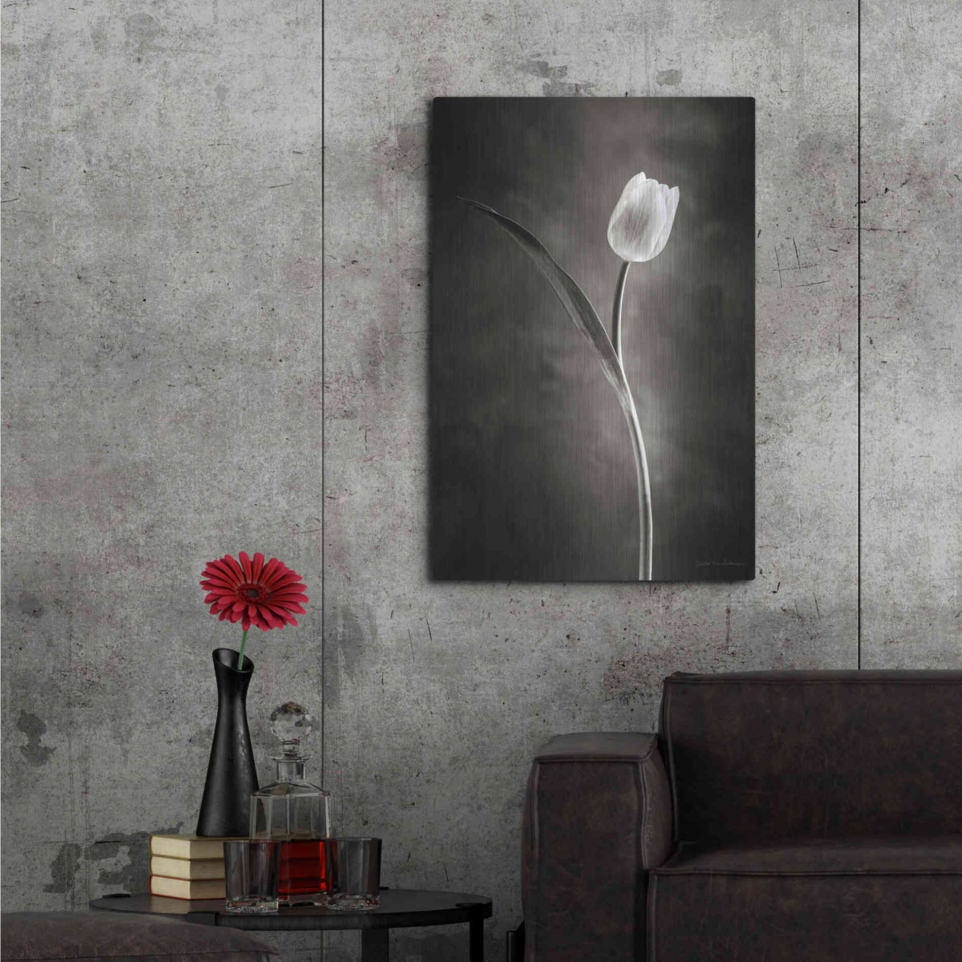 Luxe Metal Art 'Two Tone Tulips II' by Debra Van Swearingen, Metal Wall Art,24x36