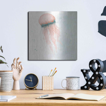 Luxe Metal Art 'Splash IV' by Elyse DeNeige, Metal Wall Art,12x12