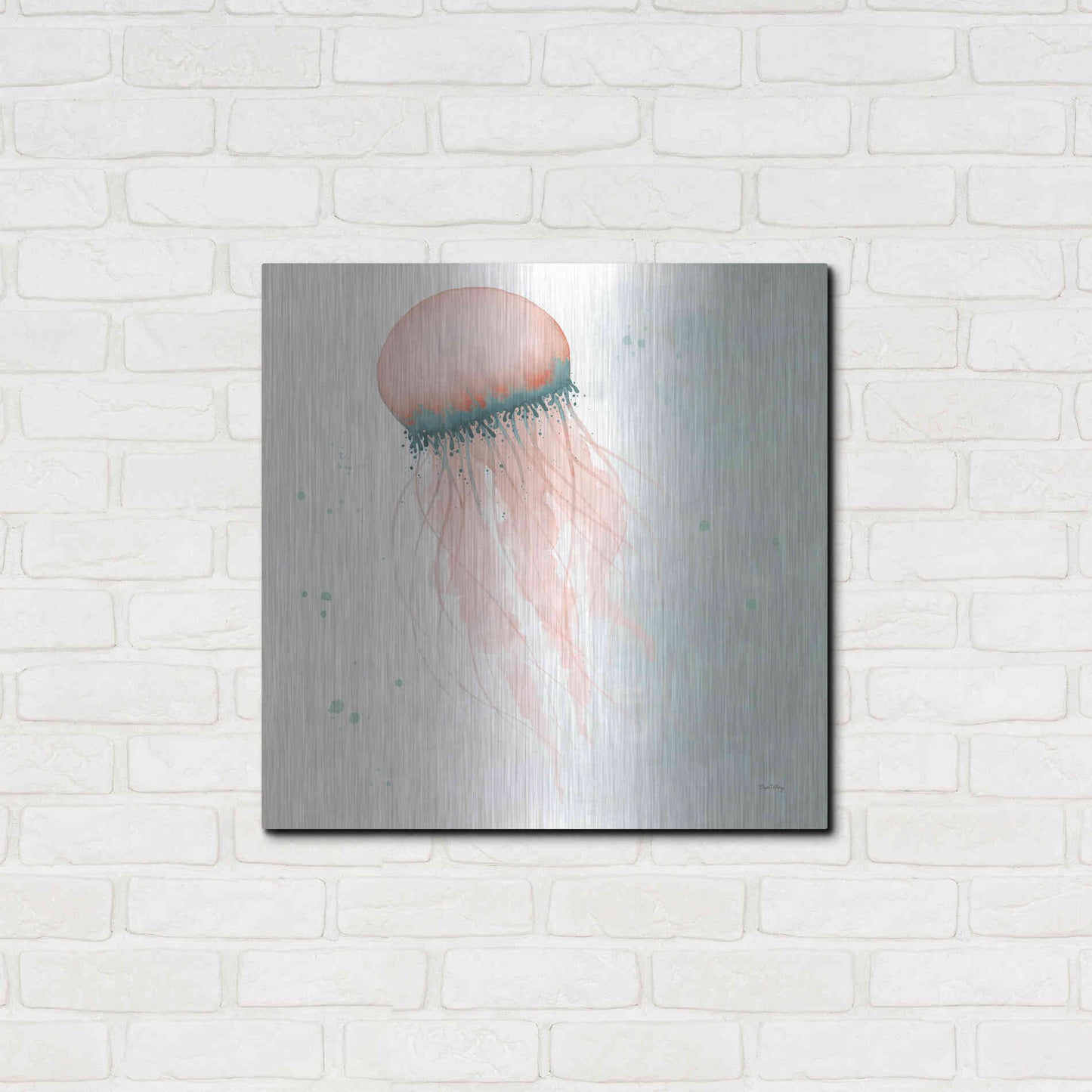 Luxe Metal Art 'Splash IV' by Elyse DeNeige, Metal Wall Art,24x24