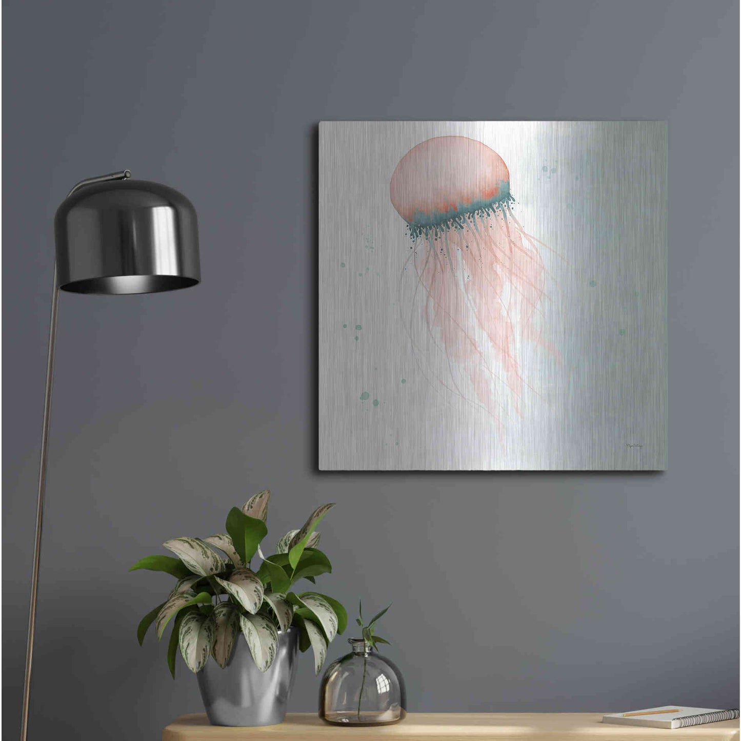 Luxe Metal Art 'Splash IV' by Elyse DeNeige, Metal Wall Art,24x24