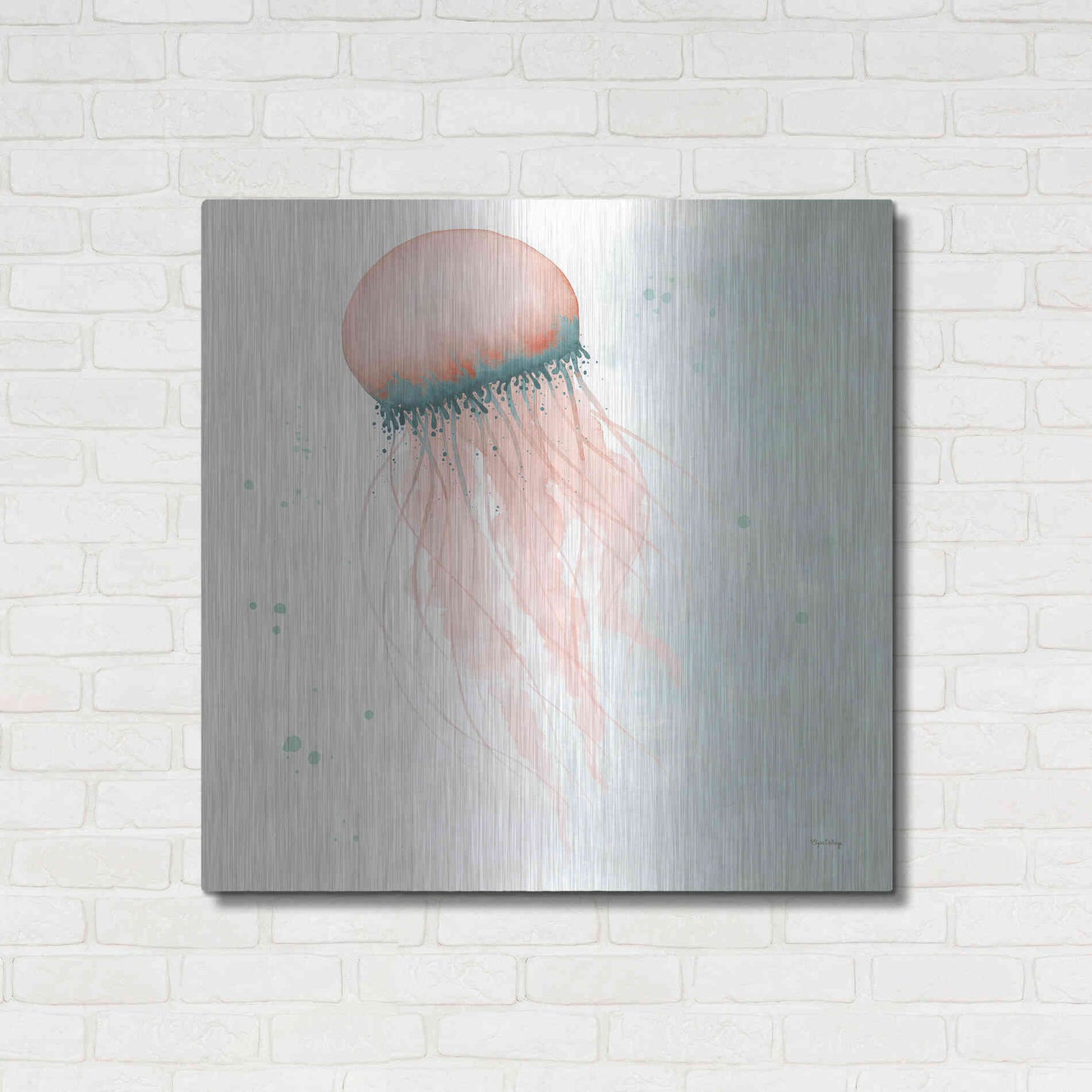 Luxe Metal Art 'Splash IV' by Elyse DeNeige, Metal Wall Art,36x36