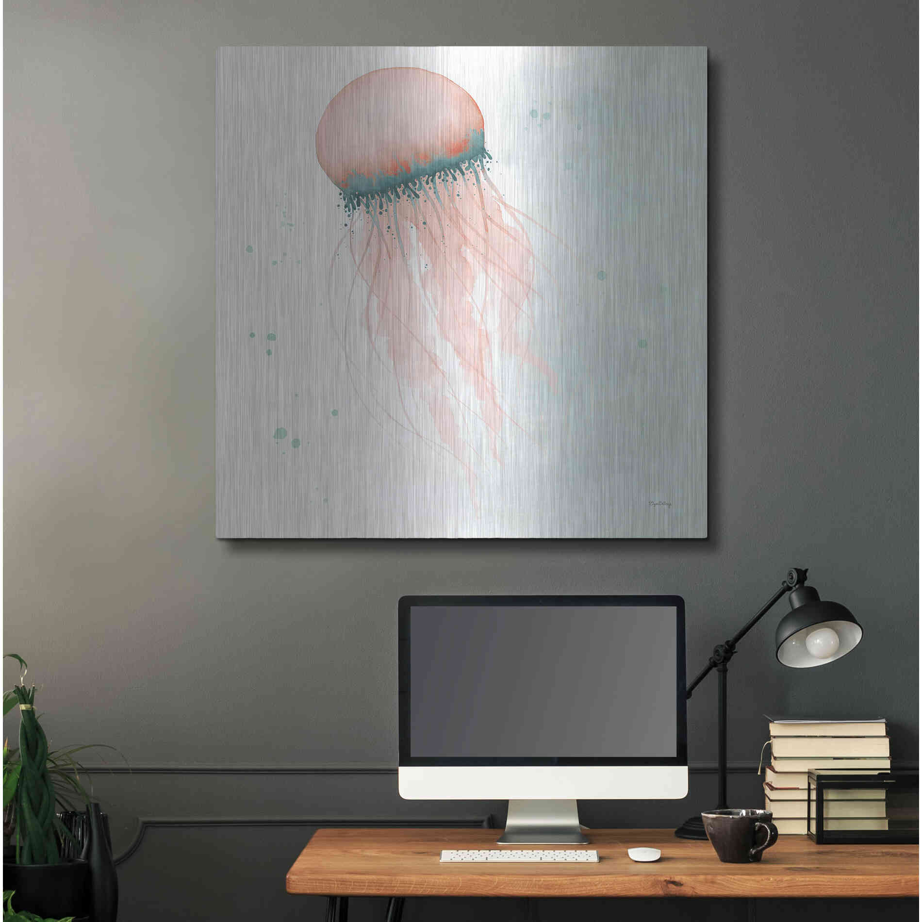 Luxe Metal Art 'Splash IV' by Elyse DeNeige, Metal Wall Art,36x36