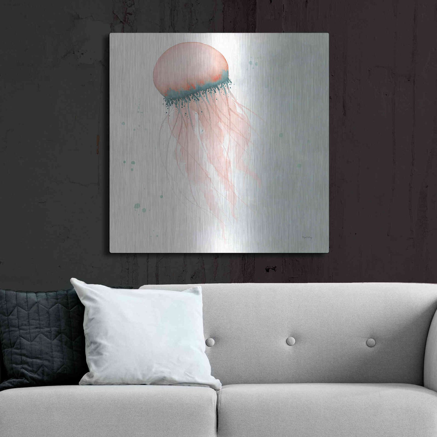 Luxe Metal Art 'Splash IV' by Elyse DeNeige, Metal Wall Art,36x36