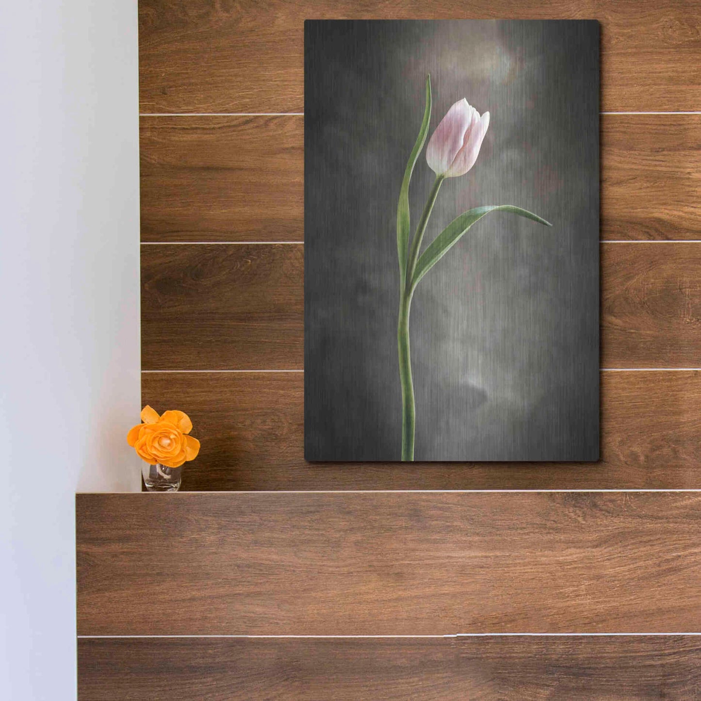 Luxe Metal Art 'Spring Tulips I' by Debra Van Swearingen, Metal Wall Art,12x16