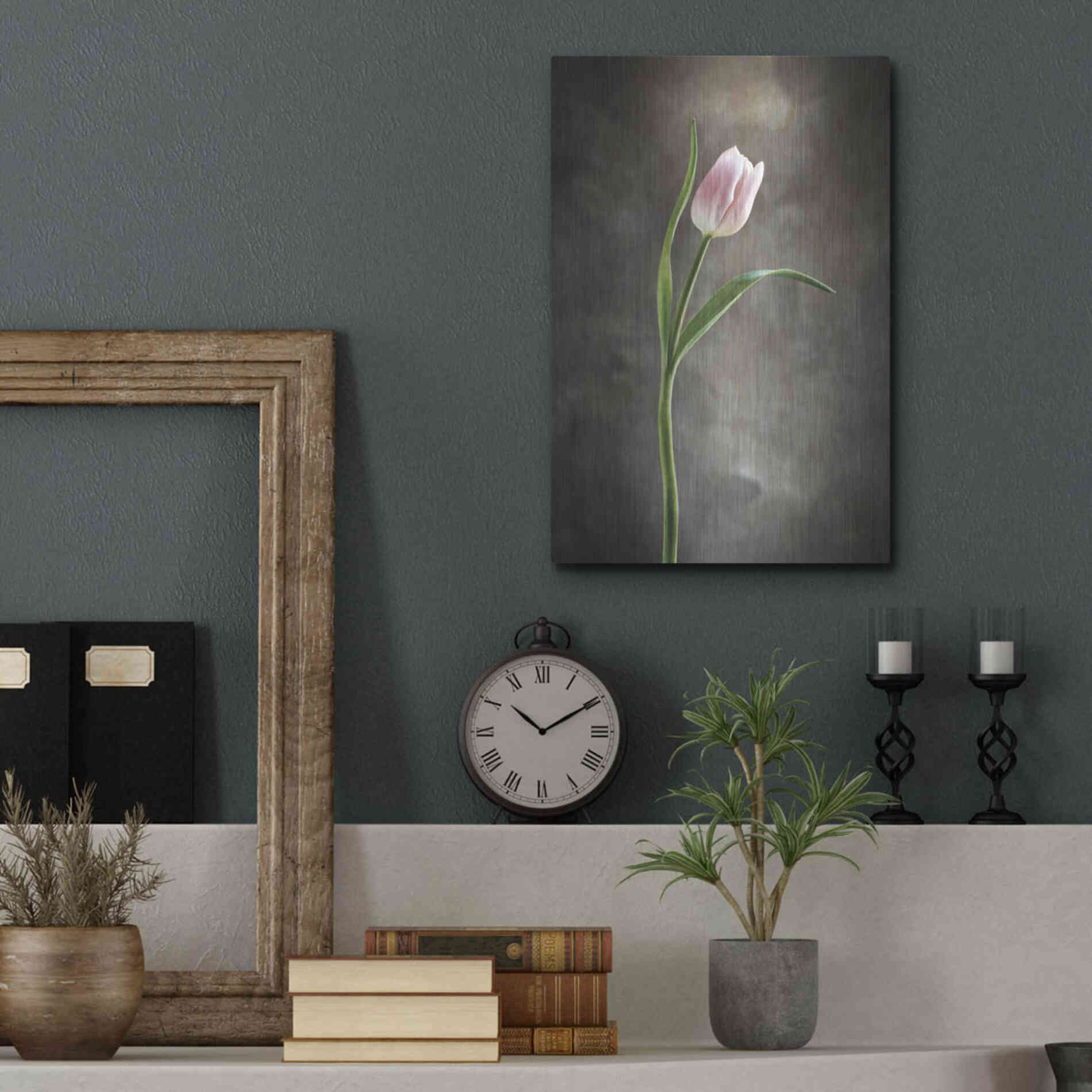 Luxe Metal Art 'Spring Tulips I' by Debra Van Swearingen, Metal Wall Art,12x16