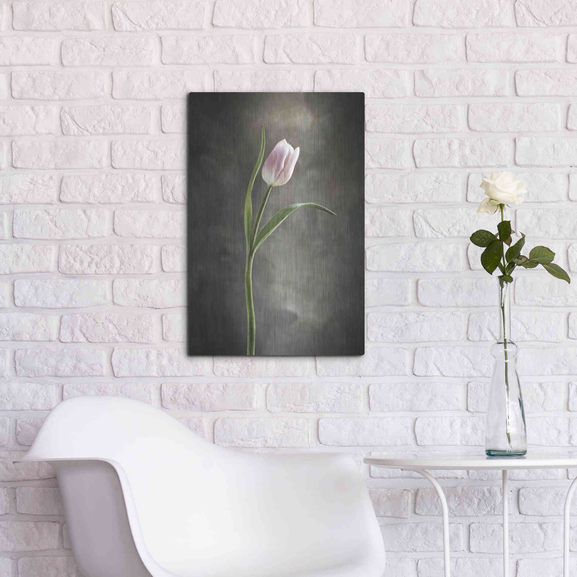 Luxe Metal Art 'Spring Tulips I' by Debra Van Swearingen, Metal Wall Art,16x24