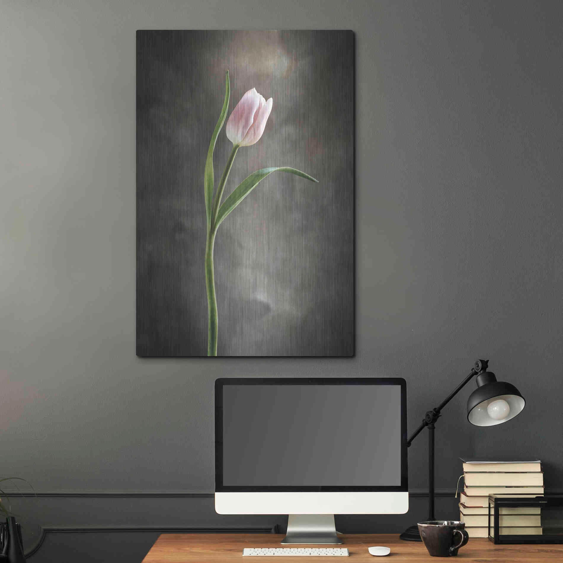 Luxe Metal Art 'Spring Tulips I' by Debra Van Swearingen, Metal Wall Art,24x36