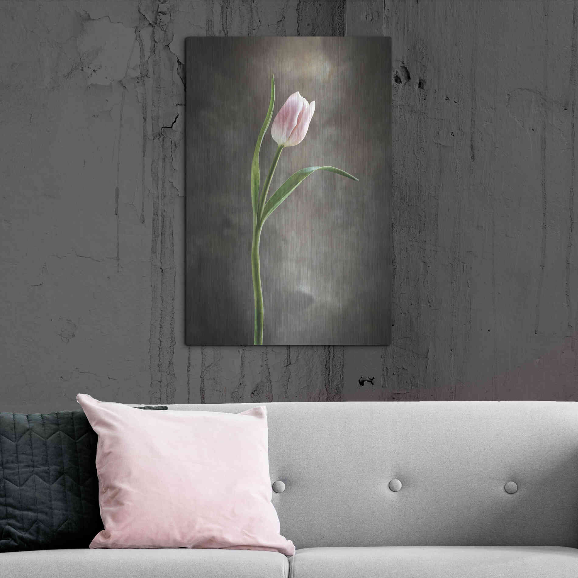 Luxe Metal Art 'Spring Tulips I' by Debra Van Swearingen, Metal Wall Art,24x36