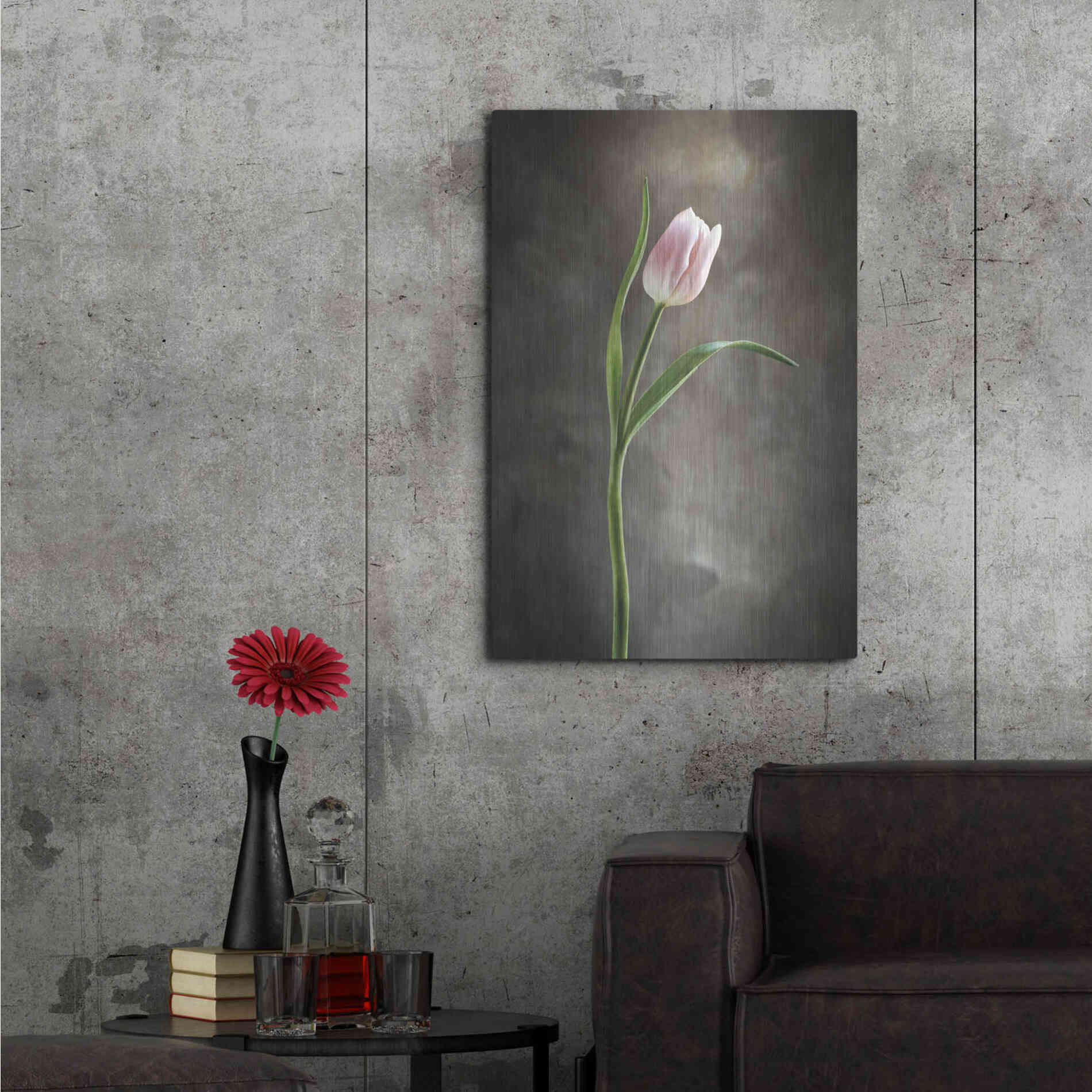 Luxe Metal Art 'Spring Tulips I' by Debra Van Swearingen, Metal Wall Art,24x36