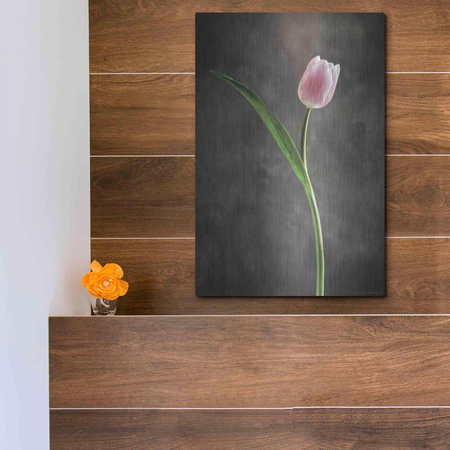 Luxe Metal Art 'Spring Tulips II' by Debra Van Swearingen, Metal Wall Art,12x16