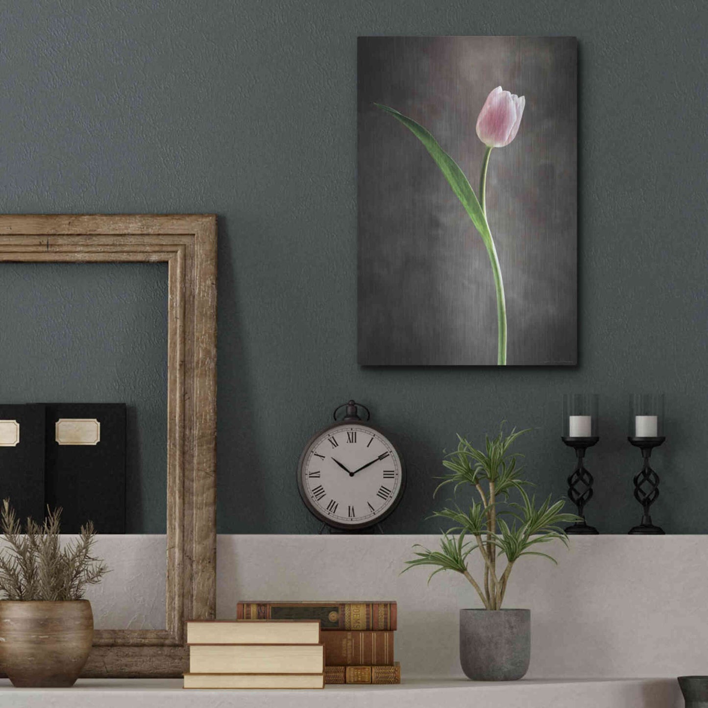 Luxe Metal Art 'Spring Tulips II' by Debra Van Swearingen, Metal Wall Art,12x16