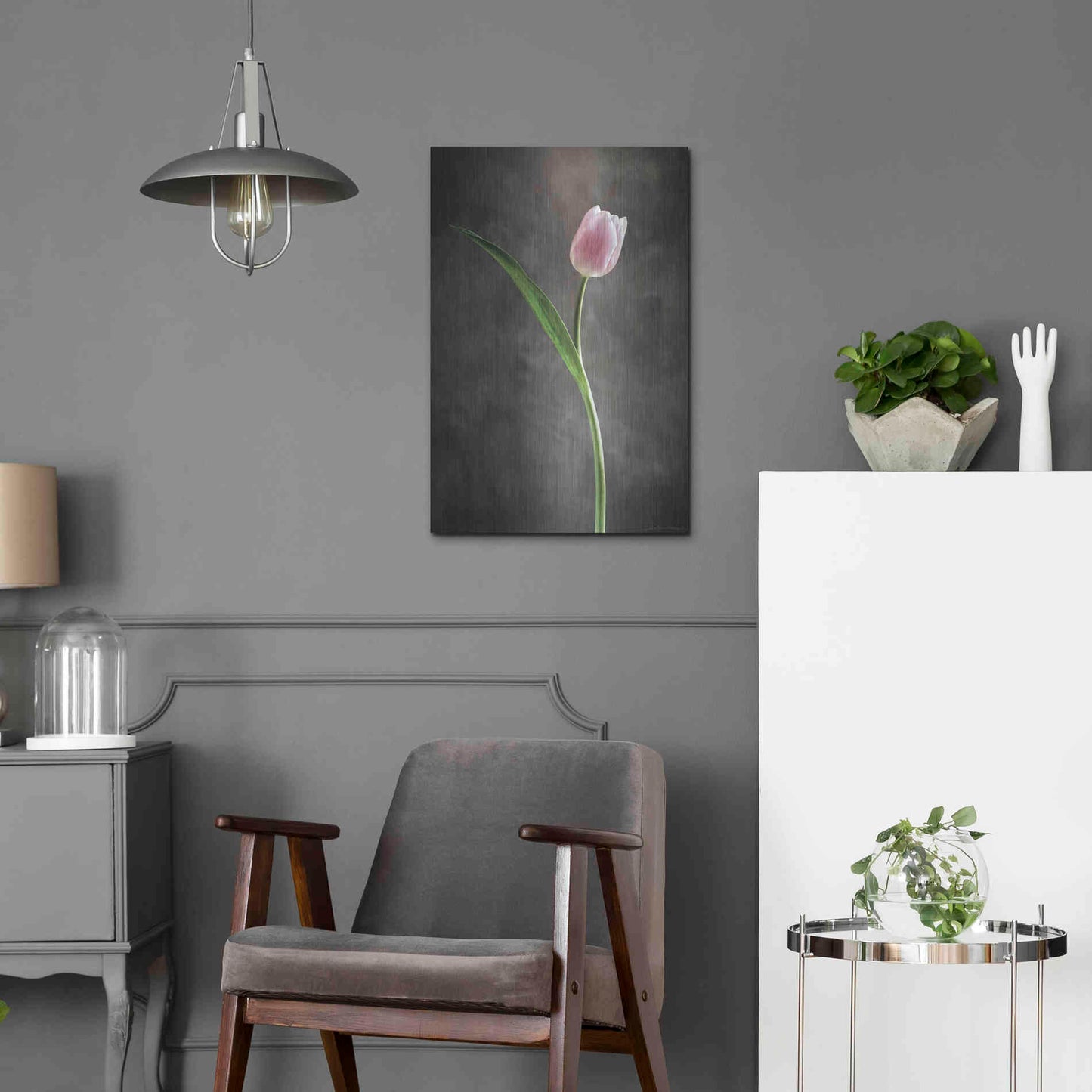 Luxe Metal Art 'Spring Tulips II' by Debra Van Swearingen, Metal Wall Art,16x24