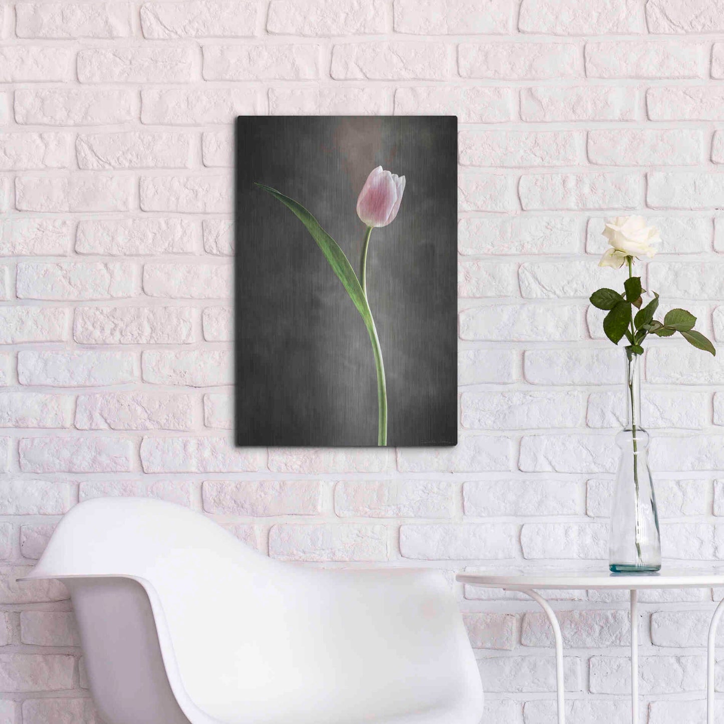 Luxe Metal Art 'Spring Tulips II' by Debra Van Swearingen, Metal Wall Art,16x24