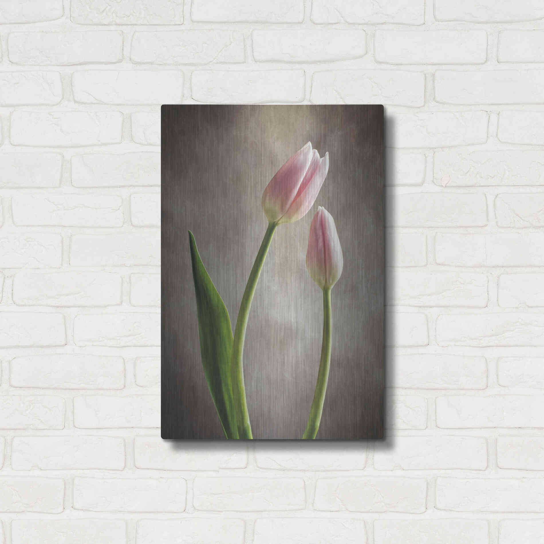 Luxe Metal Art 'Spring Tulips III' by Debra Van Swearingen, Metal Wall Art,16x24