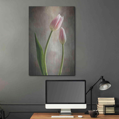 Luxe Metal Art 'Spring Tulips III' by Debra Van Swearingen, Metal Wall Art,24x36