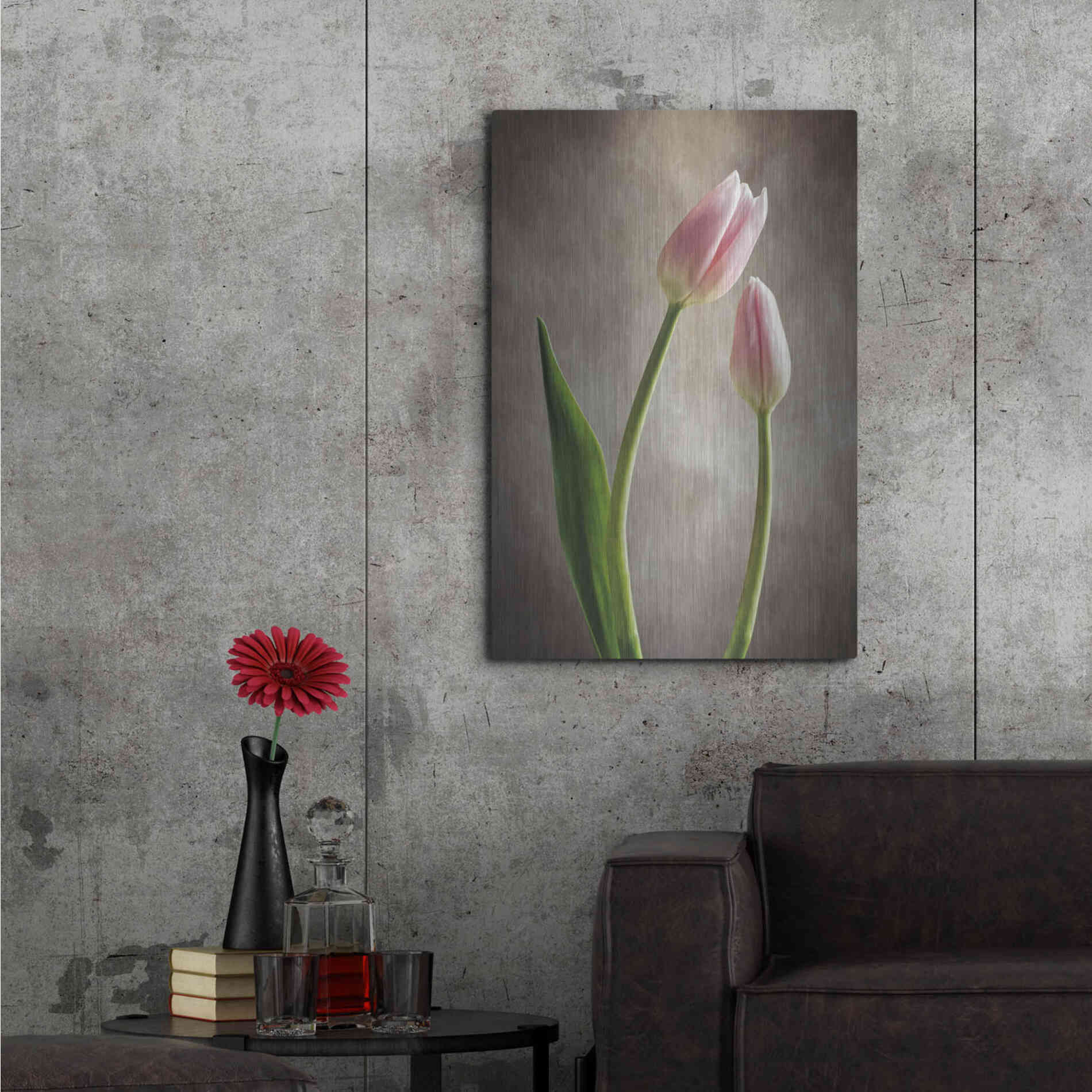 Luxe Metal Art 'Spring Tulips III' by Debra Van Swearingen, Metal Wall Art,24x36