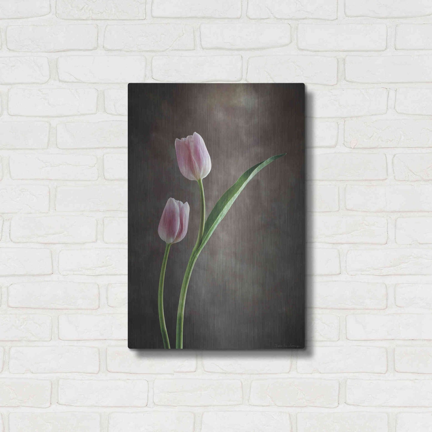 Luxe Metal Art 'Spring Tulips IV' by Debra Van Swearingen, Metal Wall Art,16x24