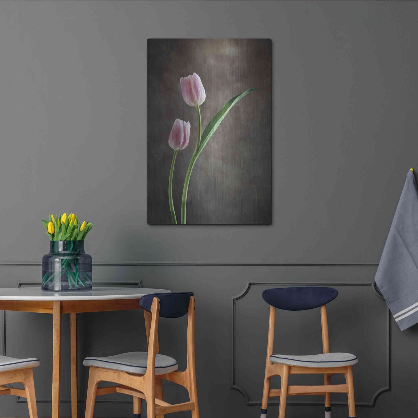 Luxe Metal Art 'Spring Tulips IV' by Debra Van Swearingen, Metal Wall Art,24x36