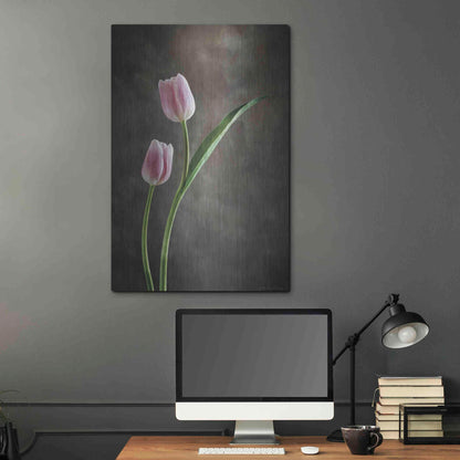 Luxe Metal Art 'Spring Tulips IV' by Debra Van Swearingen, Metal Wall Art,24x36
