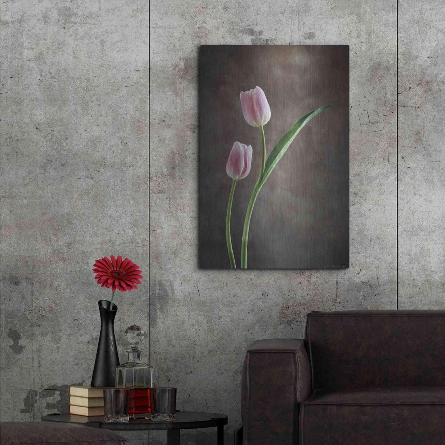 Luxe Metal Art 'Spring Tulips IV' by Debra Van Swearingen, Metal Wall Art,24x36