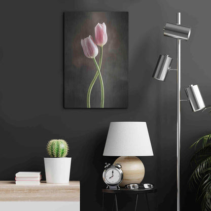 Luxe Metal Art 'Spring Tulips V' by Debra Van Swearingen, Metal Wall Art,16x24