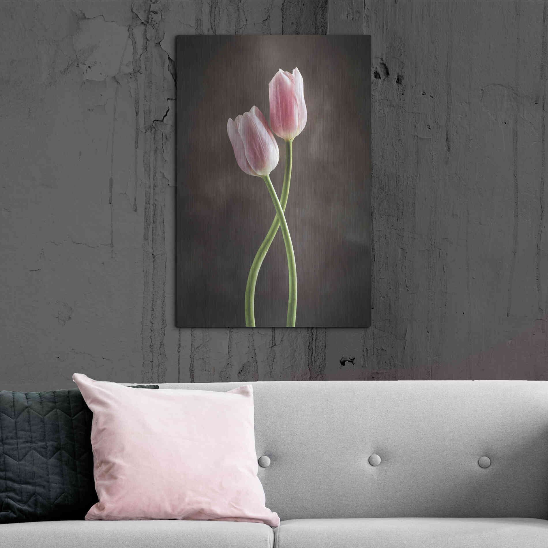 Luxe Metal Art 'Spring Tulips V' by Debra Van Swearingen, Metal Wall Art,24x36