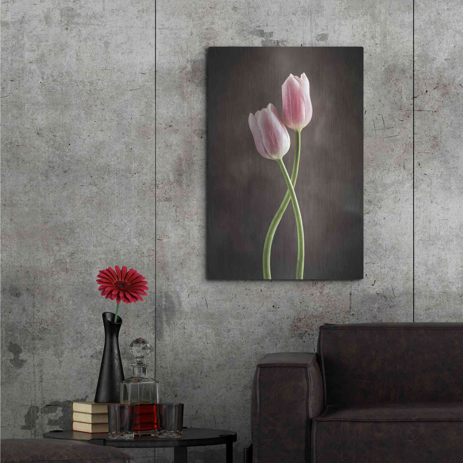 Luxe Metal Art 'Spring Tulips V' by Debra Van Swearingen, Metal Wall Art,24x36