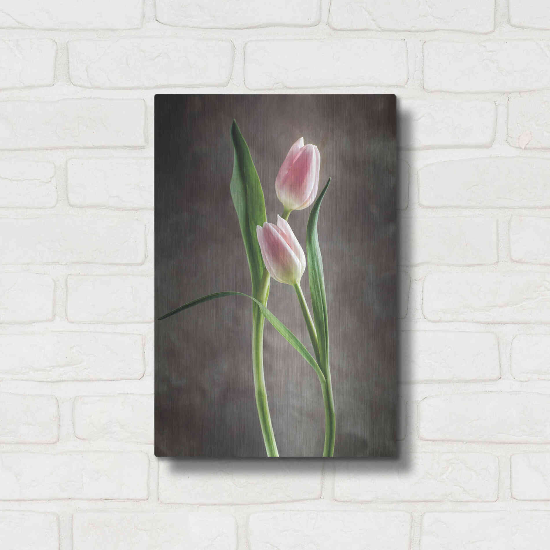 Luxe Metal Art 'Spring Tulips VI' by Debra Van Swearingen, Metal Wall Art,12x16