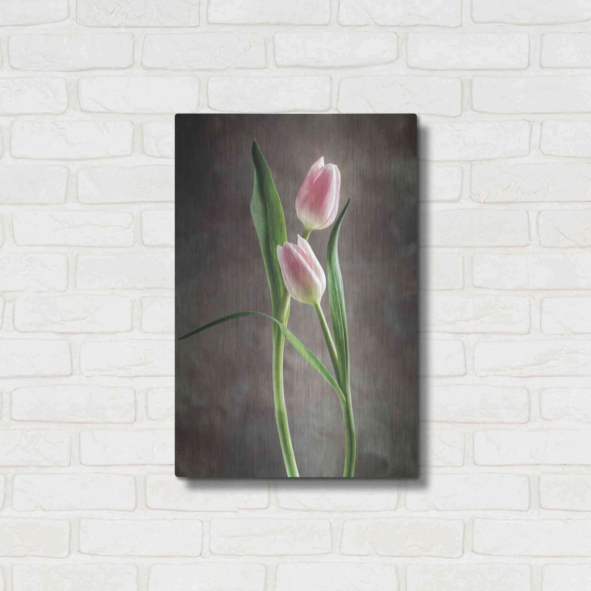 Luxe Metal Art 'Spring Tulips VI' by Debra Van Swearingen, Metal Wall Art,16x24