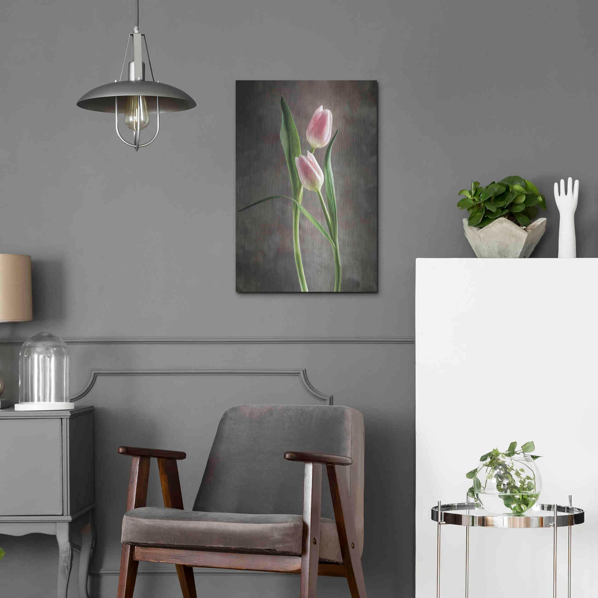 Luxe Metal Art 'Spring Tulips VI' by Debra Van Swearingen, Metal Wall Art,16x24