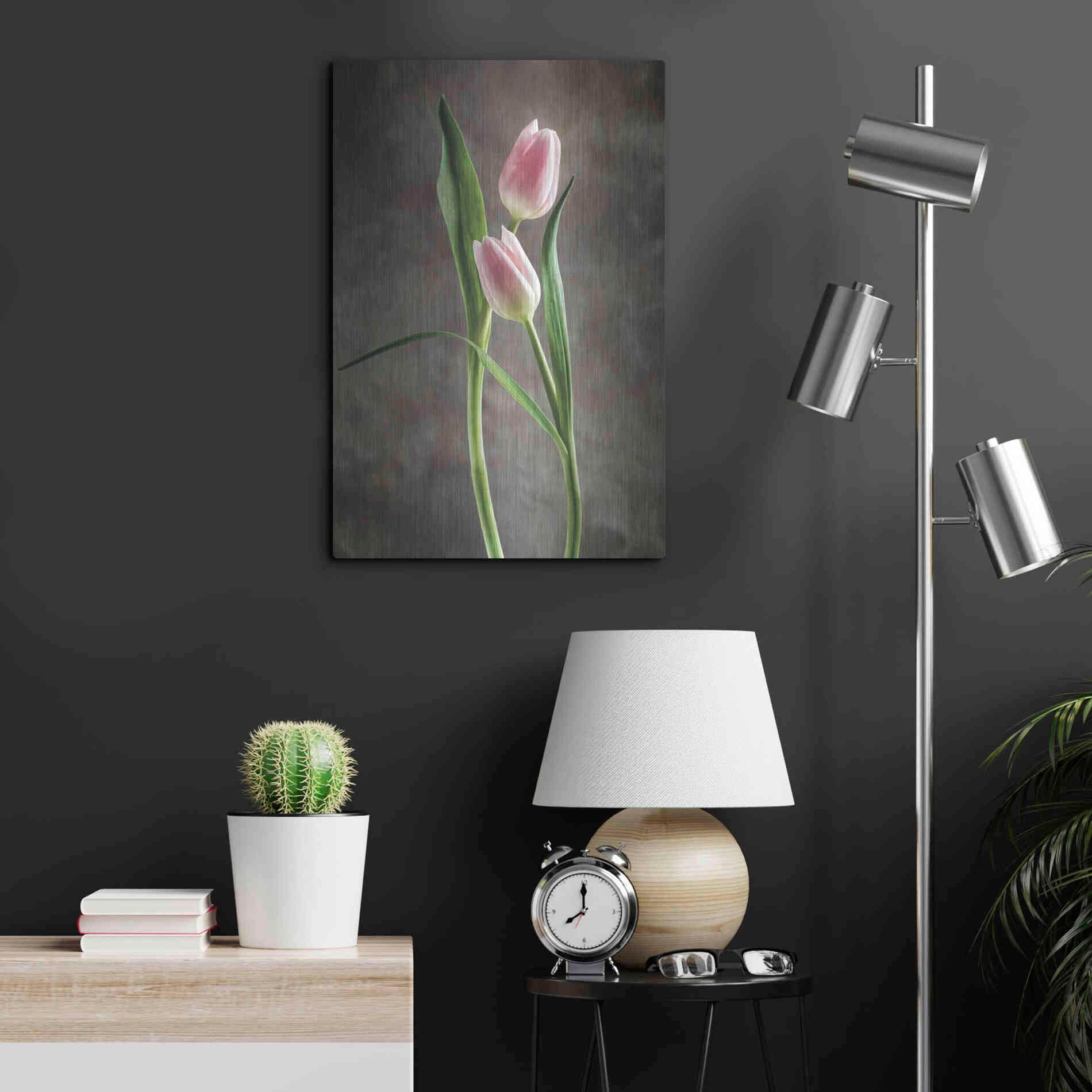 Luxe Metal Art 'Spring Tulips VI' by Debra Van Swearingen, Metal Wall Art,16x24