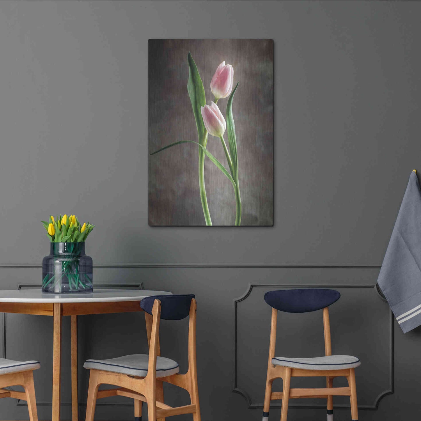 Luxe Metal Art 'Spring Tulips VI' by Debra Van Swearingen, Metal Wall Art,24x36