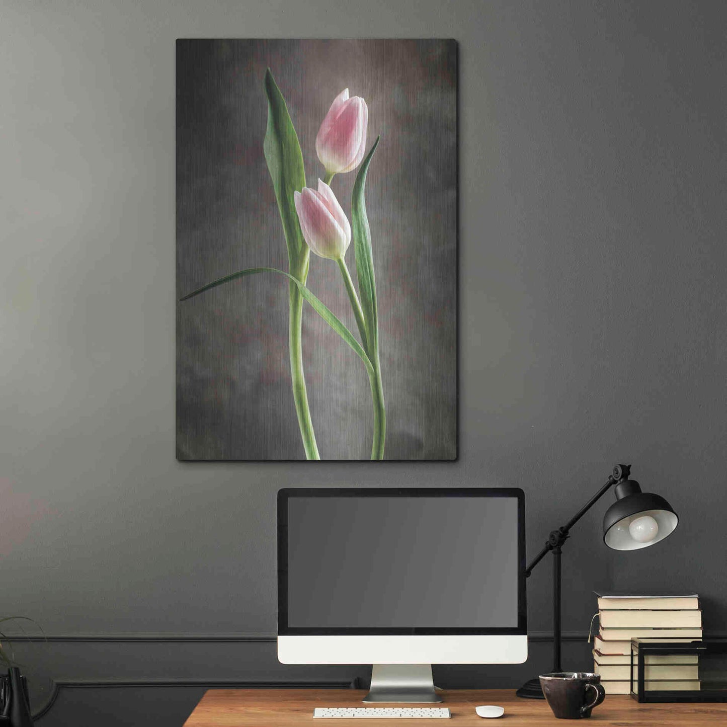 Luxe Metal Art 'Spring Tulips VI' by Debra Van Swearingen, Metal Wall Art,24x36