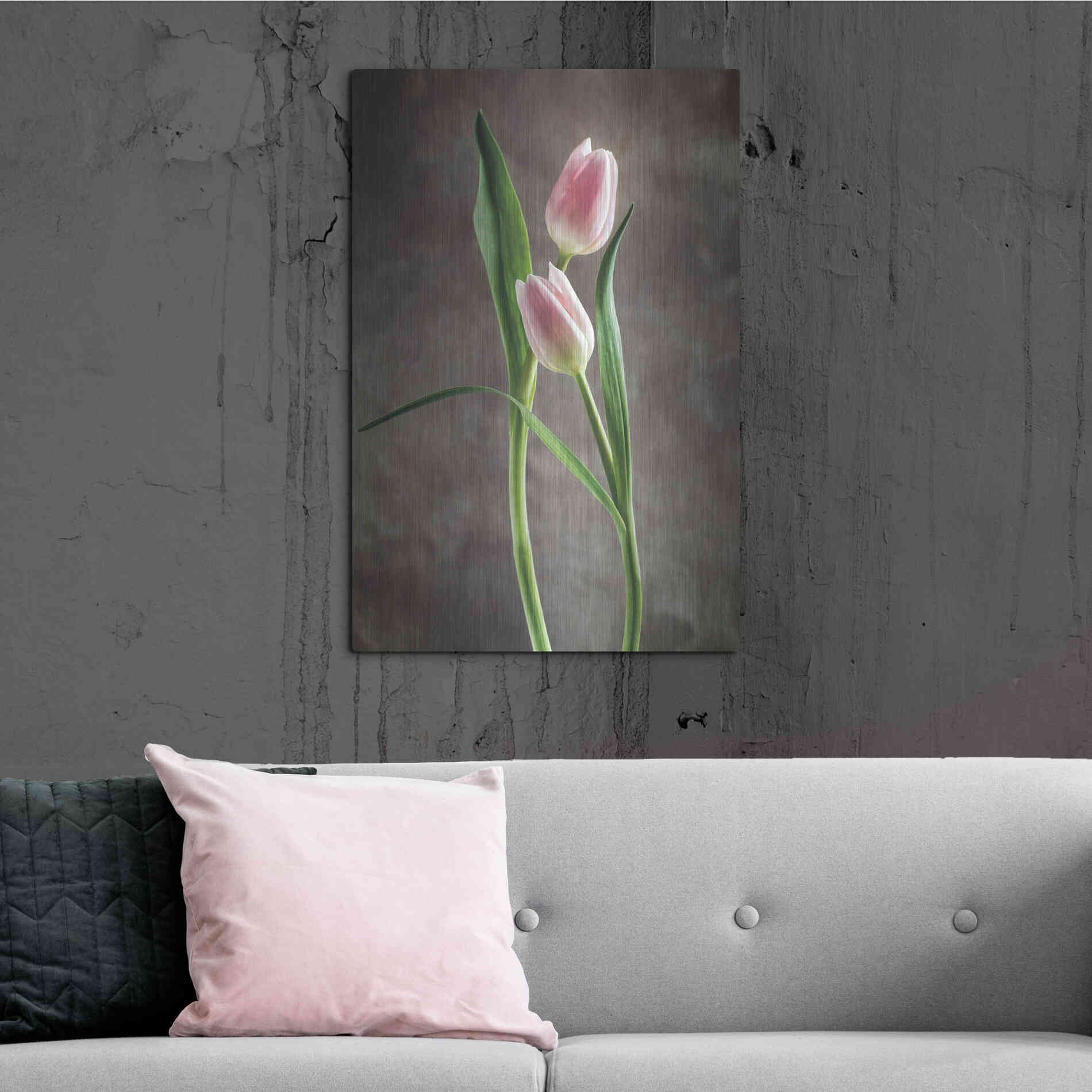 Luxe Metal Art 'Spring Tulips VI' by Debra Van Swearingen, Metal Wall Art,24x36