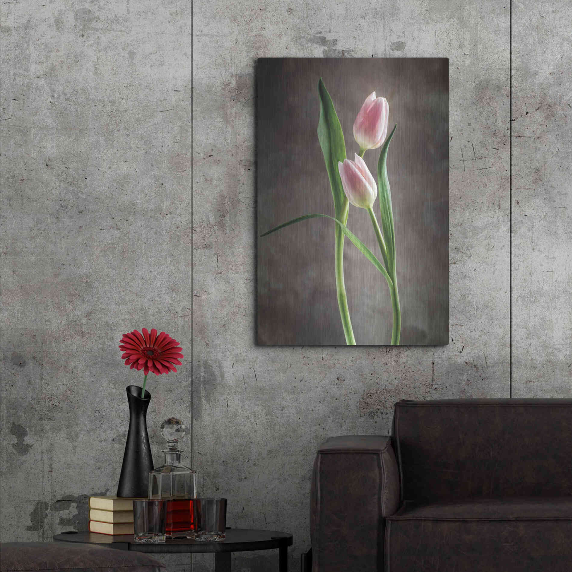 Luxe Metal Art 'Spring Tulips VI' by Debra Van Swearingen, Metal Wall Art,24x36