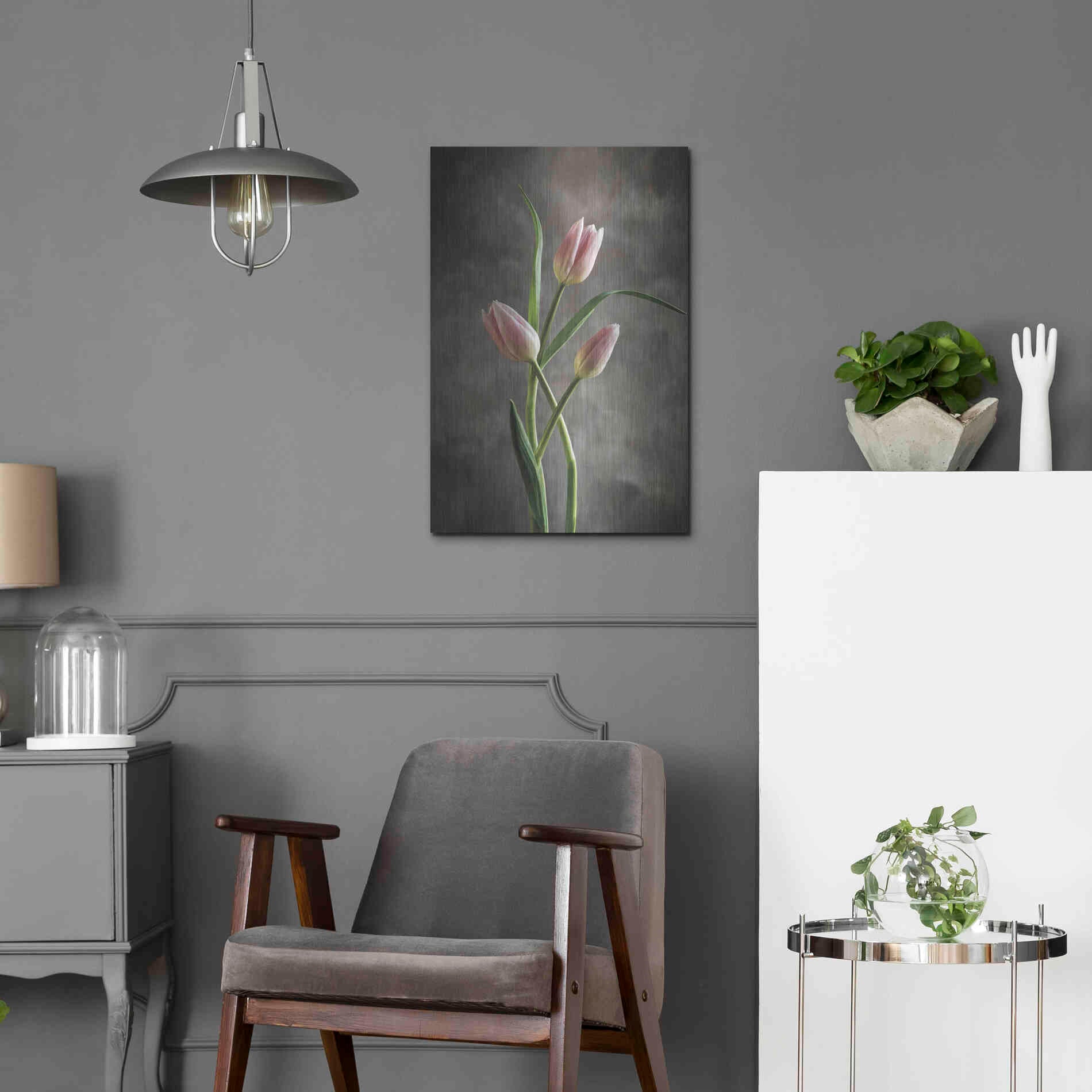 Luxe Metal Art 'Spring Tulips VII' by Debra Van Swearingen, Metal Wall Art,16x24