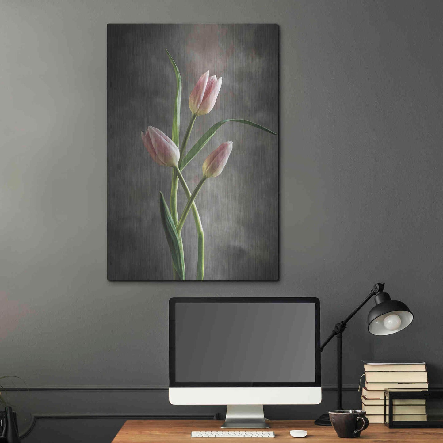 Luxe Metal Art 'Spring Tulips VII' by Debra Van Swearingen, Metal Wall Art,24x36