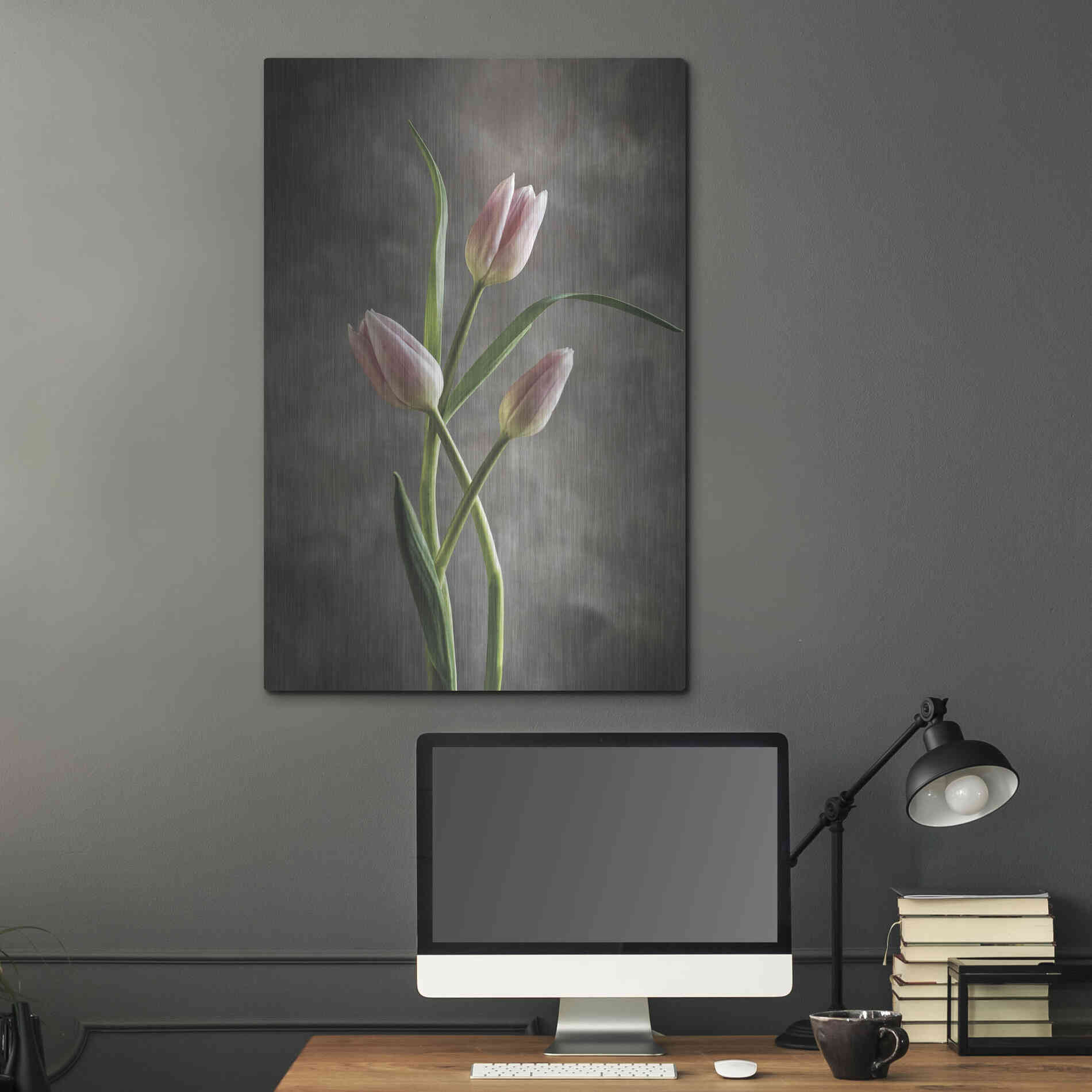 Luxe Metal Art 'Spring Tulips VII' by Debra Van Swearingen, Metal Wall Art,24x36