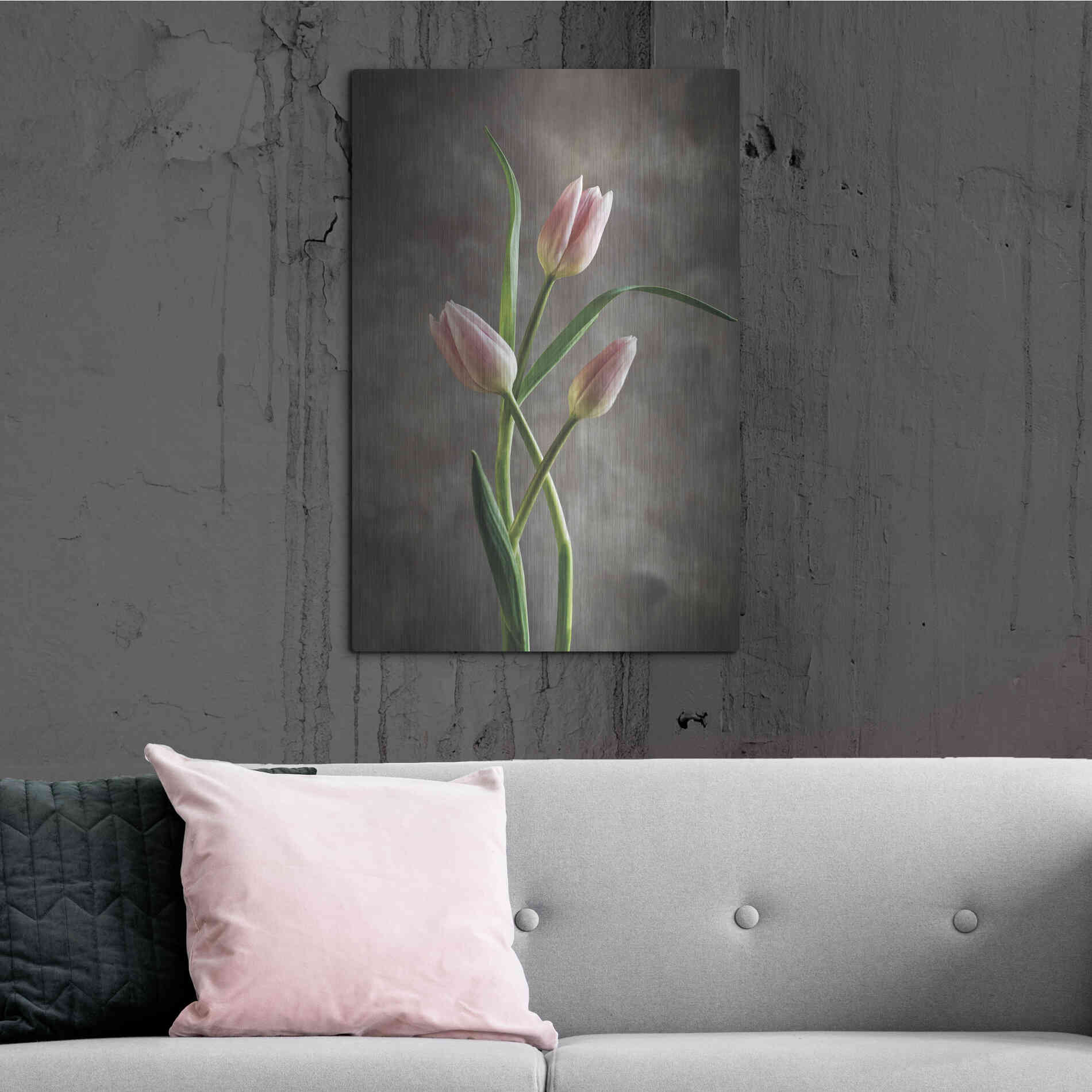 Luxe Metal Art 'Spring Tulips VII' by Debra Van Swearingen, Metal Wall Art,24x36